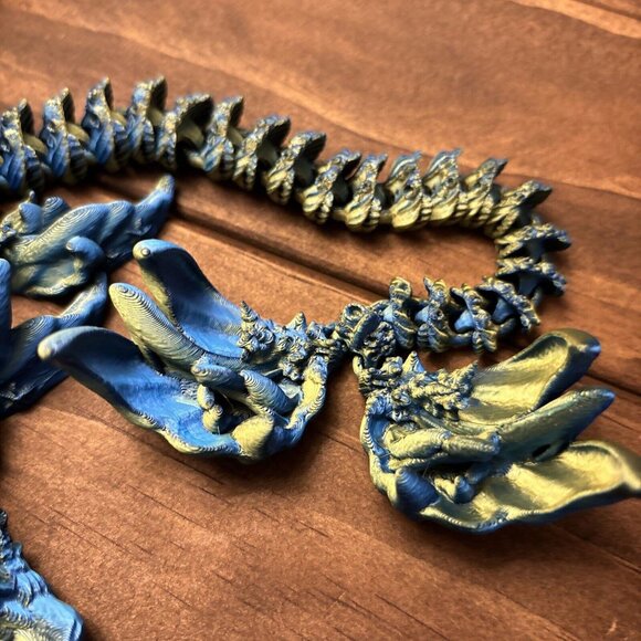 Articulated Ocean Dragon Winged 14Inch Blue Green Color. With Dragon Egg. Easter - Picture 5 of 13